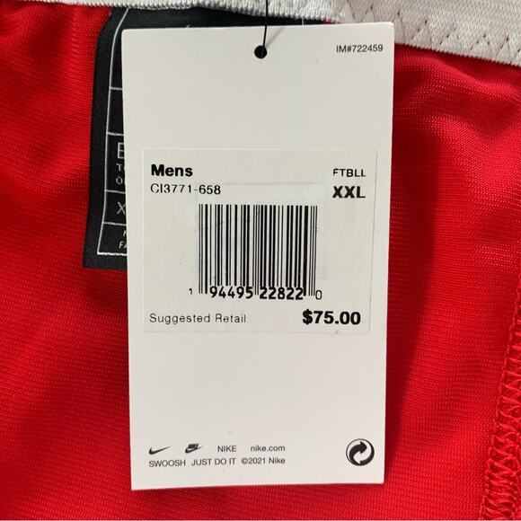 Nike Stock Vapor Pro Game Football Men Pant Red/White CI3771-658 NWT  Size: XXL - Picture 8 of 9